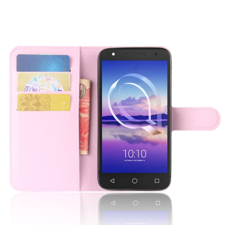 For Alcatel U5 HD Litchi Texture Horizontal Flip Leather Case with Holder & Card Slots & Wallet
