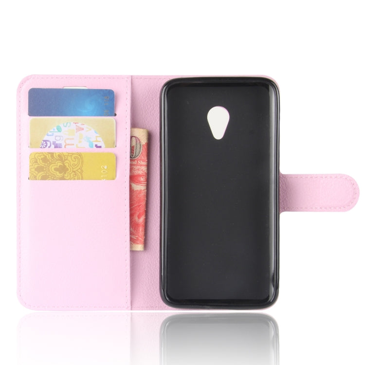 For Alcatel U5 HD Litchi Texture Horizontal Flip Leather Case with Holder & Card Slots & Wallet