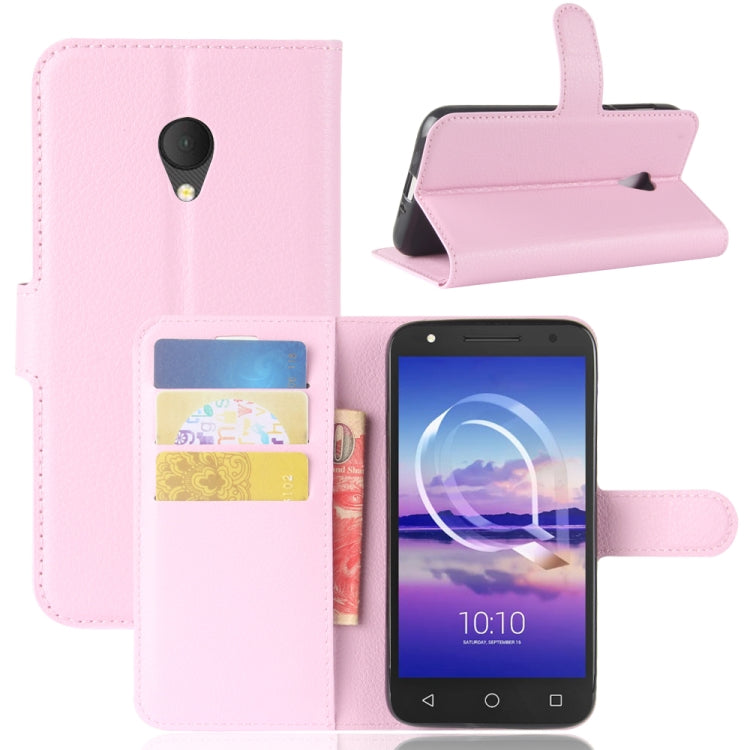 For Alcatel U5 HD Litchi Texture Horizontal Flip Leather Case with Holder & Card Slots & Wallet