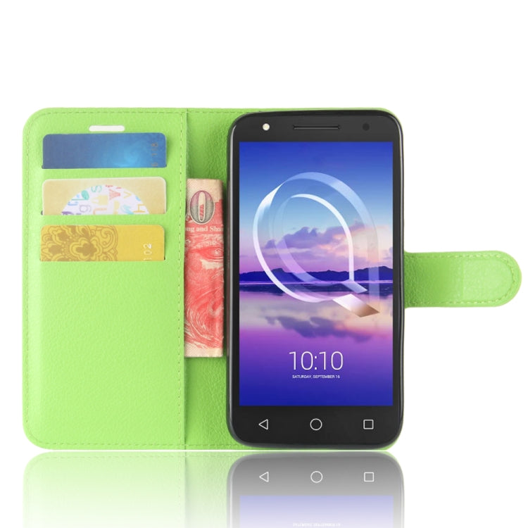 For Alcatel U5 HD Litchi Texture Horizontal Flip Leather Case with Holder & Card Slots & Wallet