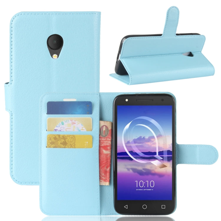 For Alcatel U5 HD Litchi Texture Horizontal Flip Leather Case with Holder & Card Slots & Wallet