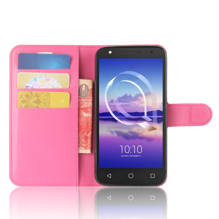 For Alcatel U5 HD Litchi Texture Horizontal Flip Leather Case with Holder & Card Slots & Wallet