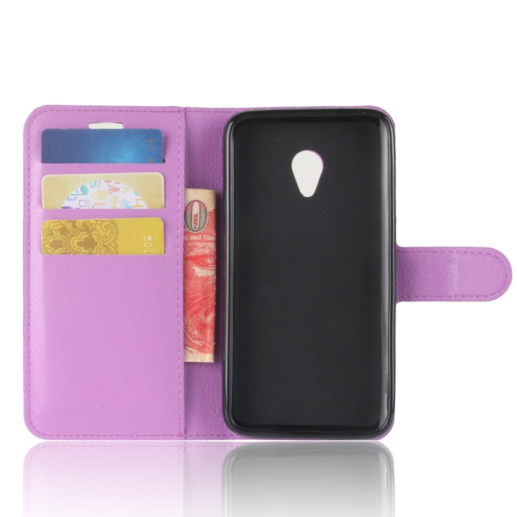 For Alcatel U5 HD Litchi Texture Horizontal Flip Leather Case with Holder & Card Slots & Wallet