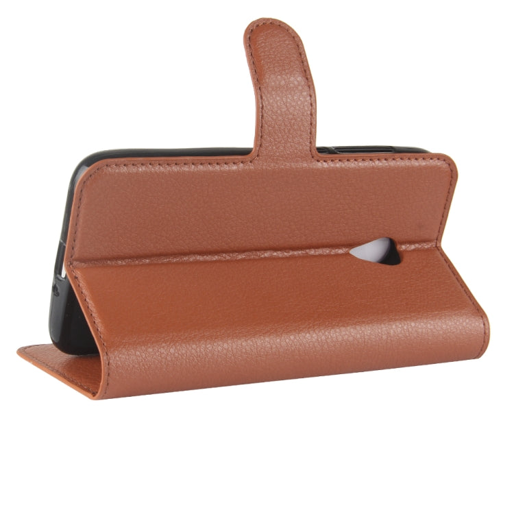 For Alcatel U5 HD Litchi Texture Horizontal Flip Leather Case with Holder & Card Slots & Wallet