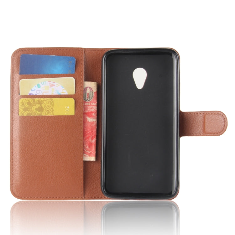 For Alcatel U5 HD Litchi Texture Horizontal Flip Leather Case with Holder & Card Slots & Wallet
