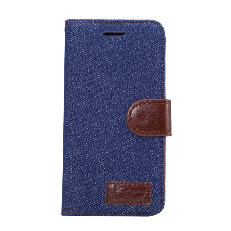 For LG G6 Denim Texture Horizontal Flip Leather Case with Holder & Card Slots (Dark Blue)