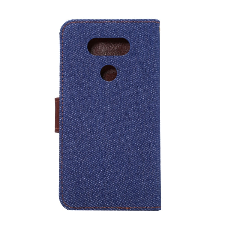 For LG G6 Denim Texture Horizontal Flip Leather Case with Holder & Card Slots (Dark Blue)