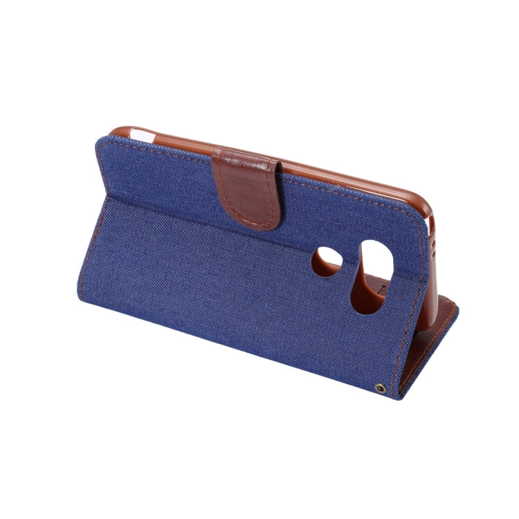 For LG G6 Denim Texture Horizontal Flip Leather Case with Holder & Card Slots (Dark Blue)