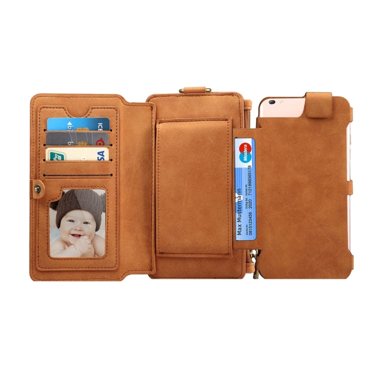 Dibase Multi-function Sheep Bar Material Universal Horizontal Flip Case for Huawei P10 Plus/OPPO R9/OPPO R9S/Vivo X9 with Holder & Card Slots & Photo Frame & Hook & Detachable Back Protective Case
