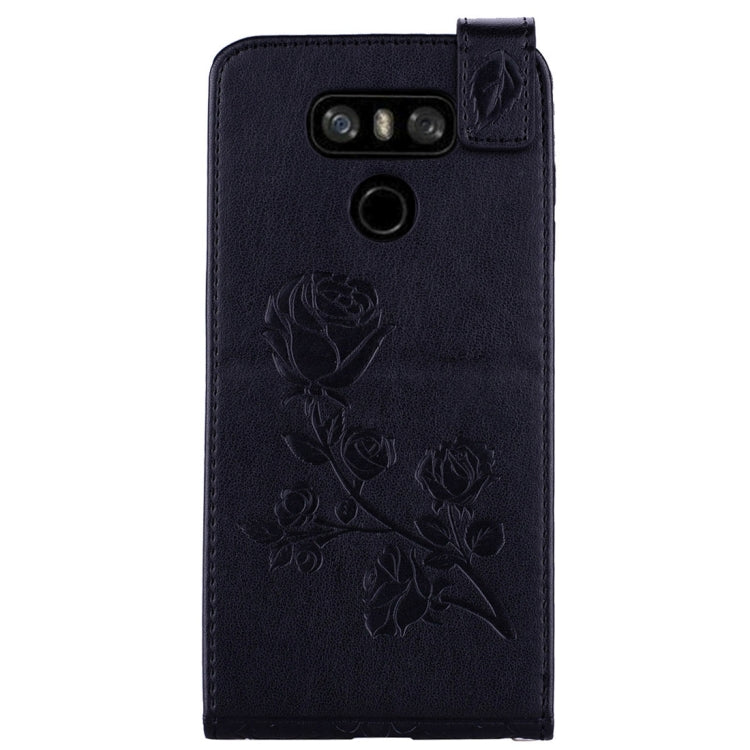 For LG G6 Roses Pressed Flowers Pattern Vertical Flip Leather Case with Card Slot & Lanyard