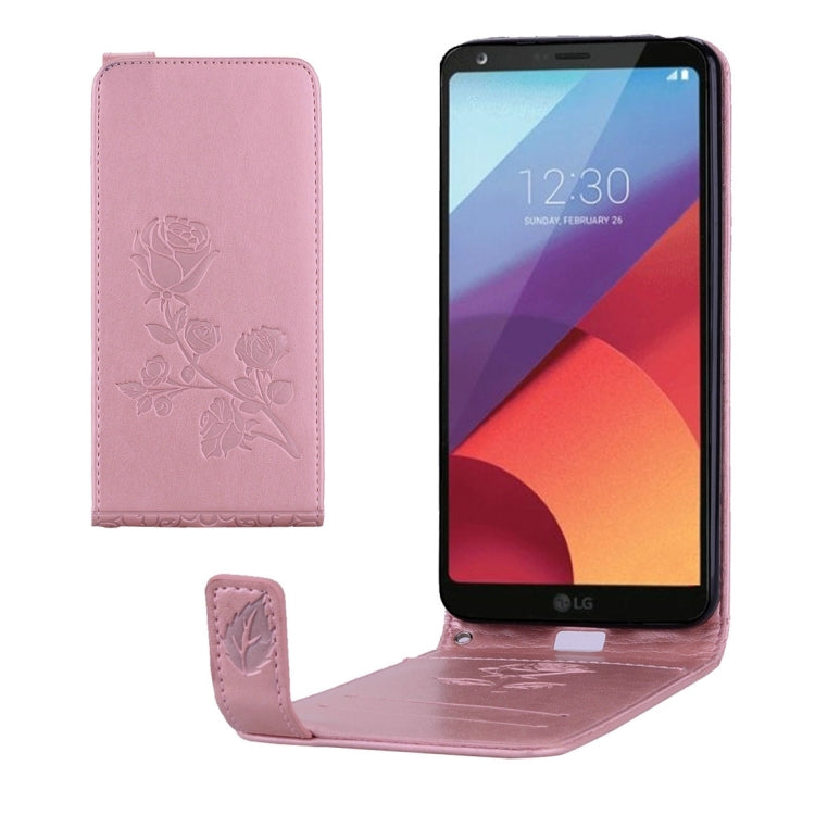 For LG G6 Roses Pressed Flowers Pattern Vertical Flip Leather Case with Card Slot & Lanyard