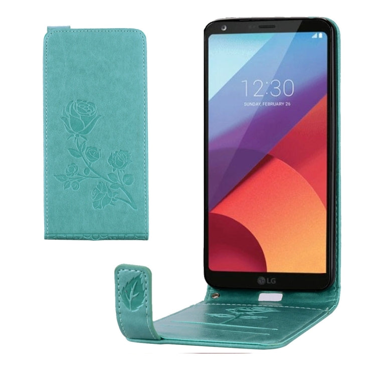 For LG G6 Roses Pressed Flowers Pattern Vertical Flip Leather Case with Card Slot & Lanyard
