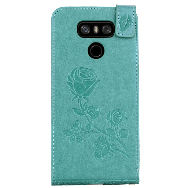 For LG G6 Roses Pressed Flowers Pattern Vertical Flip Leather Case with Card Slot & Lanyard