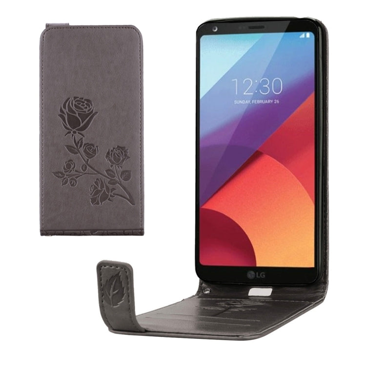For LG G6 Roses Pressed Flowers Pattern Vertical Flip Leather Case with Card Slot & Lanyard