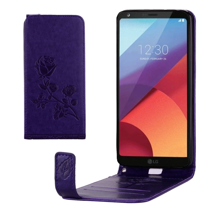 For LG G6 Roses Pressed Flowers Pattern Vertical Flip Leather Case with Card Slot & Lanyard