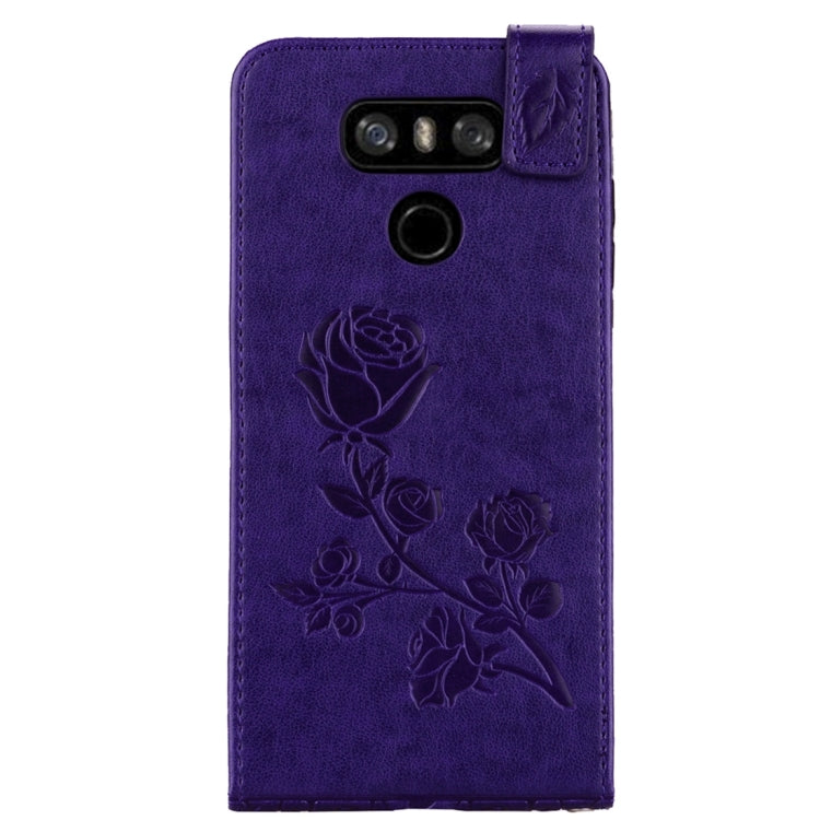 For LG G6 Roses Pressed Flowers Pattern Vertical Flip Leather Case with Card Slot & Lanyard