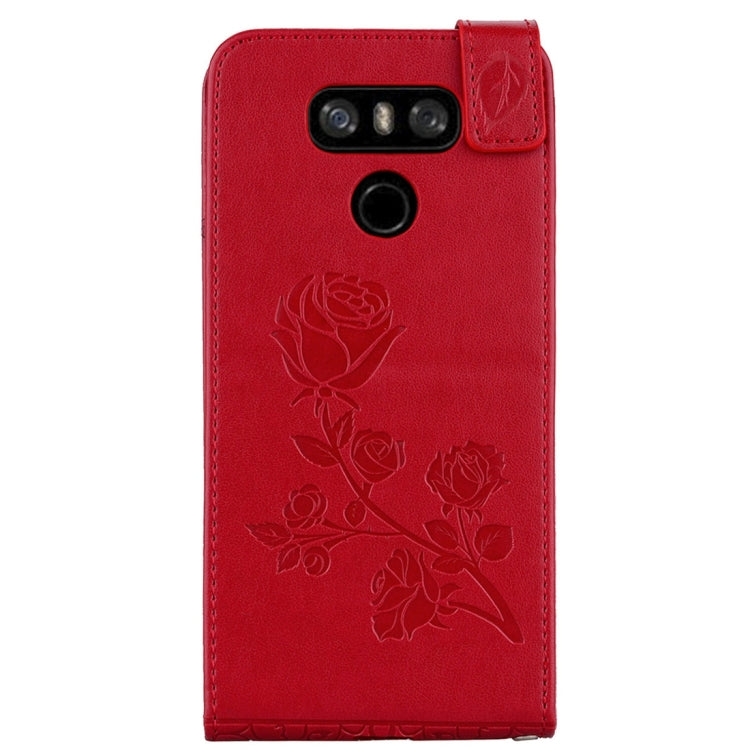 For LG G6 Roses Pressed Flowers Pattern Vertical Flip Leather Case with Card Slot & Lanyard