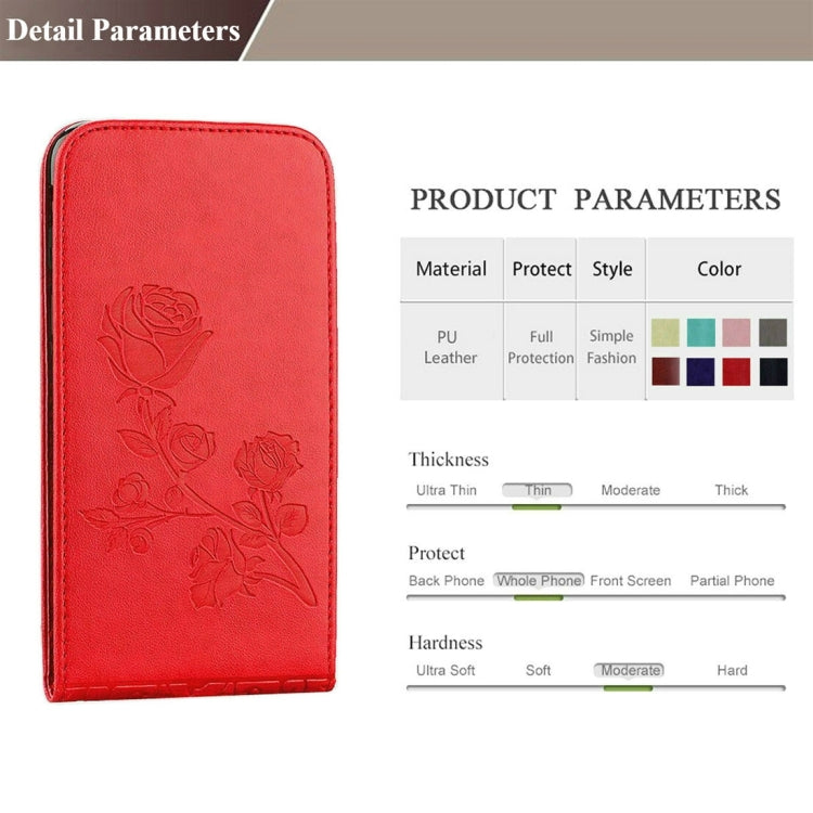For Huawei P8 Lite (2017) Roses Pressed Flowers Pattern Vertical Flip Leather Case with Card Slot & Lanyard
