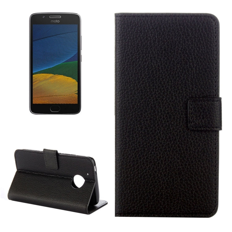 For Motorola Moto G (5th Gen.) Litchi Texture Horizontal Flip Leather Case with Holder & Card Slots & Wallet(Black)