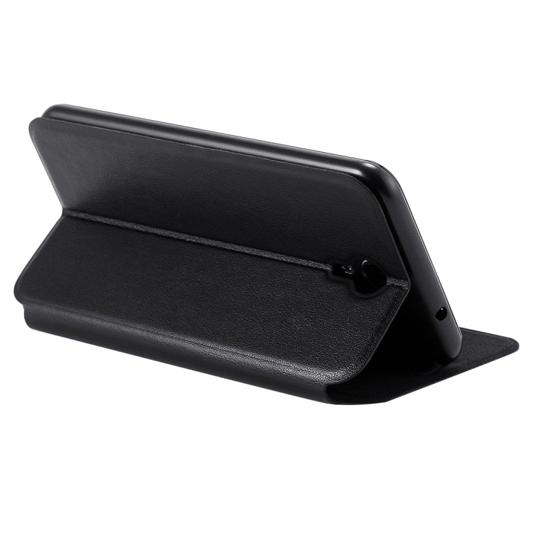 2 in 1 Cloth Texture Horizontal Flip Leather Case with Holder & Magnetic Buckle & Tempered Glass Screen Film for HOMTOM HT3 & HT3 Pro(Black)