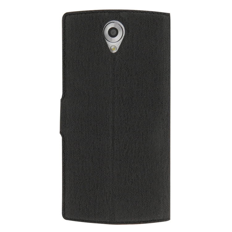 2 in 1 Cloth Texture Horizontal Flip Leather Case with Holder & Magnetic Buckle & Tempered Glass Screen Film for HOMTOM HT7 & HT7 Pro(Black)