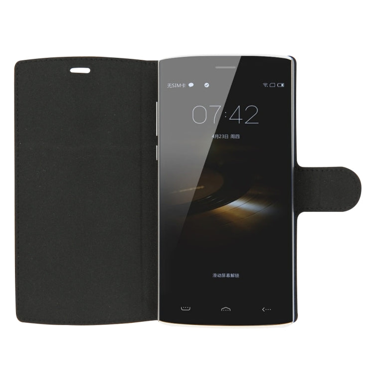 2 in 1 Cloth Texture Horizontal Flip Leather Case with Holder & Magnetic Buckle & Tempered Glass Screen Film for HOMTOM HT7 & HT7 Pro(Black)