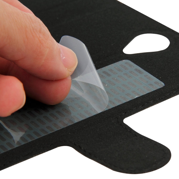 2 in 1 Cloth Texture Horizontal Flip Leather Case with Holder & Magnetic Buckle & Tempered Glass Screen Film for HOMTOM HT7 & HT7 Pro(Black)