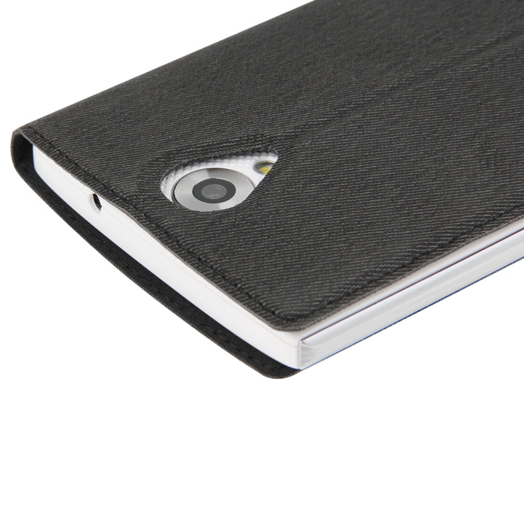 2 in 1 Cloth Texture Horizontal Flip Leather Case with Holder & Magnetic Buckle & Tempered Glass Screen Film for HOMTOM HT7 & HT7 Pro(Black)