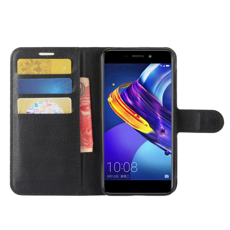 For Huawei Honor V9 Play Litchi Texture PU + TPU Horizontal Flip Leather Case With Holder & Card Slots & Wallet