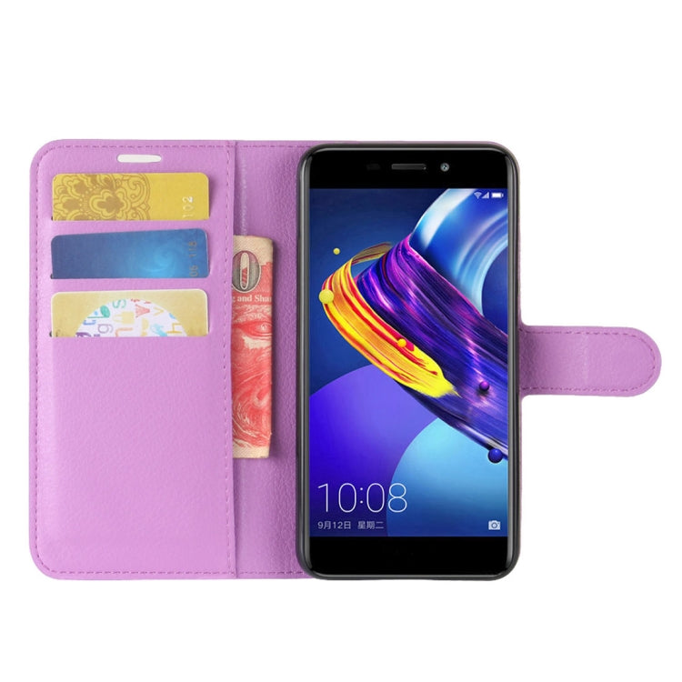 For Huawei Honor V9 Play Litchi Texture PU + TPU Horizontal Flip Leather Case With Holder & Card Slots & Wallet