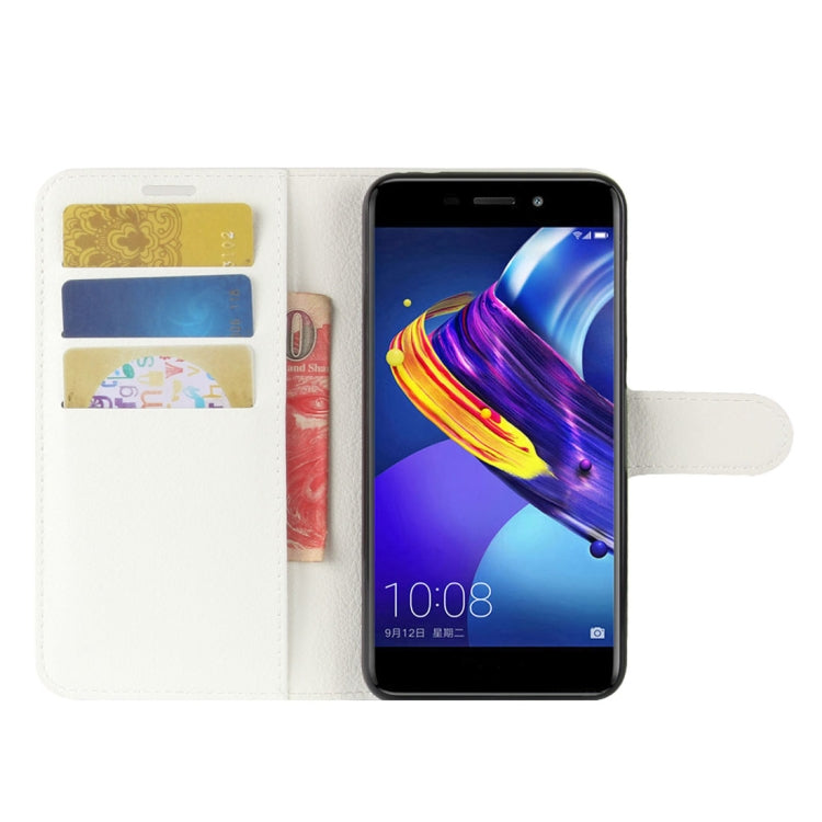 For Huawei Honor V9 Play Litchi Texture PU + TPU Horizontal Flip Leather Case With Holder & Card Slots & Wallet