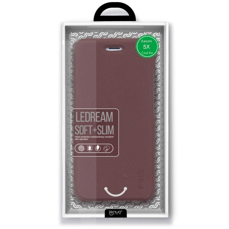 Lenuo Xiaomi Mi 5X / A1 PU+PC Litchi Texture Horizontal Flip Leather Case with Card Slots