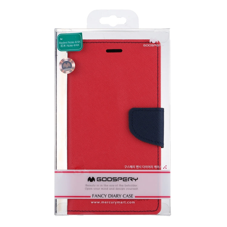 GOOSPERY FANCY DIARY Series for Xiaomi Redmi Note 4 / 4X Cross Texture Horizontal Flip Leather Case with Holder & Card Slots & Wallet