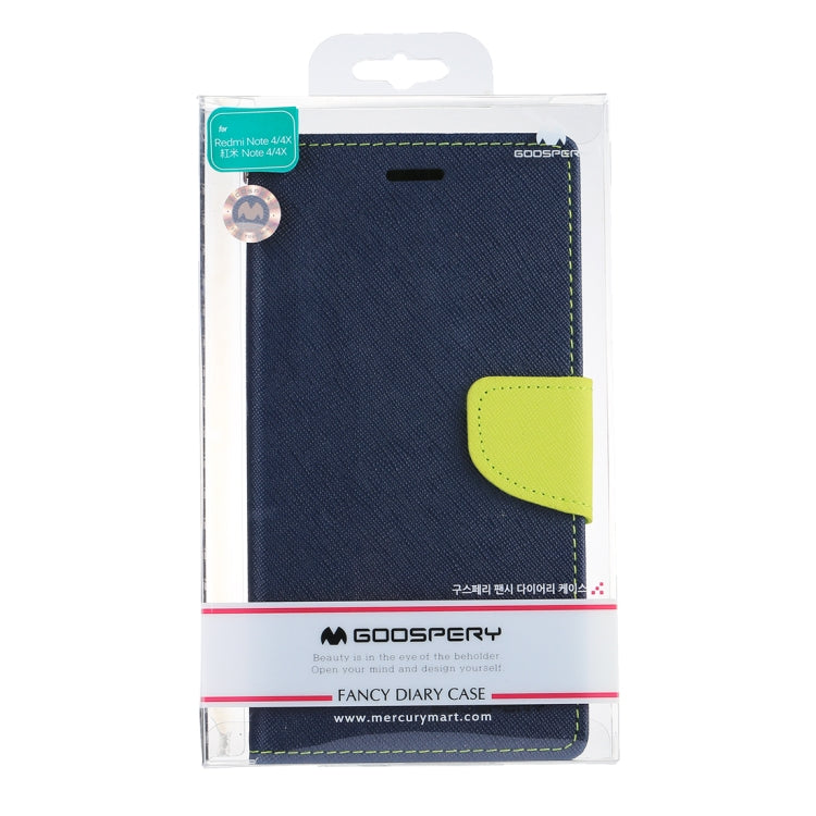 GOOSPERY FANCY DIARY Series for Xiaomi Redmi Note 4 / 4X Cross Texture Horizontal Flip Leather Case with Holder & Card Slots & Wallet