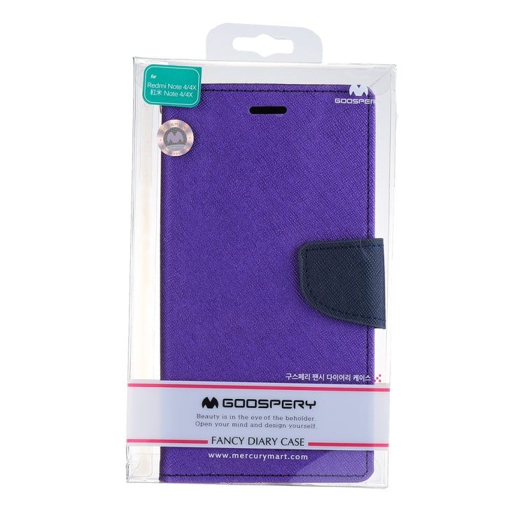 GOOSPERY FANCY DIARY Series for Xiaomi Redmi Note 4 / 4X Cross Texture Horizontal Flip Leather Case with Holder & Card Slots & Wallet