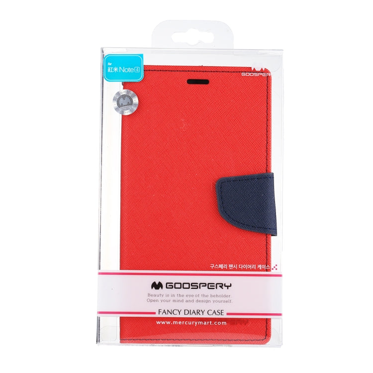 GOOSPERY FANCY DIARY Series for Xiaomi Redmi Note 4 / 4X Cross Texture Horizontal Flip Leather Case with Holder & Card Slots & Wallet