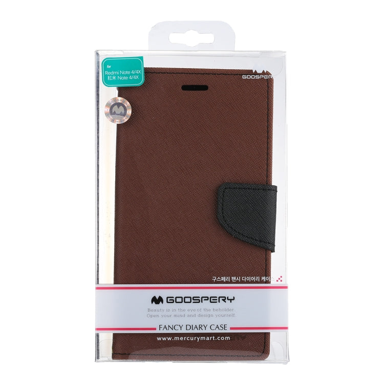 GOOSPERY FANCY DIARY Series for Xiaomi Redmi Note 4 / 4X Cross Texture Horizontal Flip Leather Case with Holder & Card Slots & Wallet