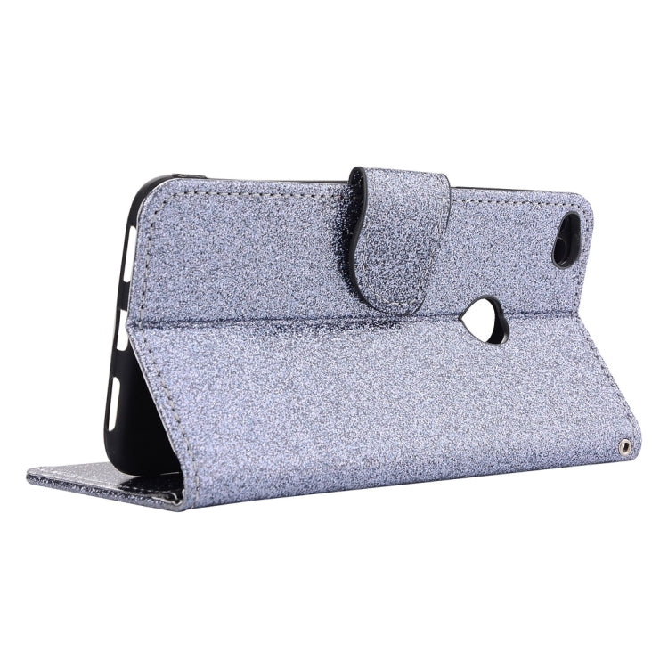 For Huawei P8 Lite 2017 Glitter Powder Leather Case with Holder & Wallet & Card Slots