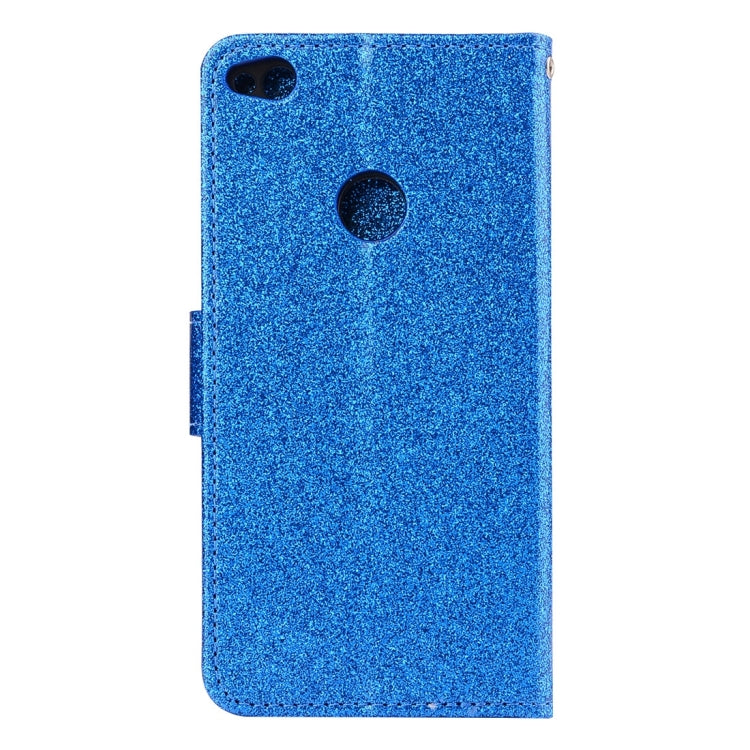 For Huawei P8 Lite 2017 Glitter Powder Leather Case with Holder & Wallet & Card Slots
