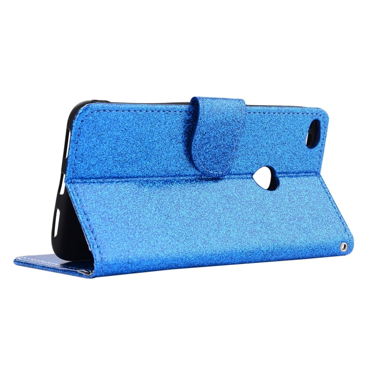 For Huawei P8 Lite 2017 Glitter Powder Leather Case with Holder & Wallet & Card Slots