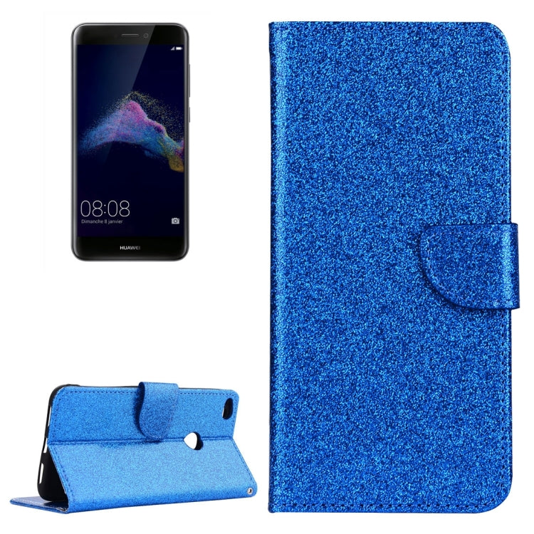For Huawei P8 Lite 2017 Glitter Powder Leather Case with Holder & Wallet & Card Slots