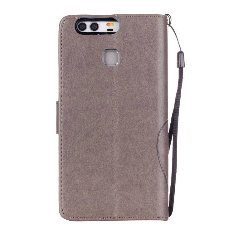 For Huawei P9 Heart Diamond Encrusted Flowers Embossing Horizontal Flip Leather Case with Holder & Card Slots & Wallet & Lanyard