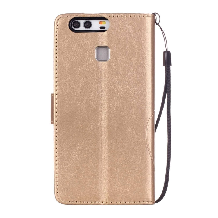 For Huawei P9 Heart Diamond Encrusted Flowers Embossing Horizontal Flip Leather Case with Holder & Card Slots & Wallet & Lanyard