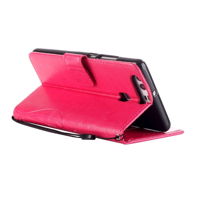 For Huawei P9 Heart Diamond Encrusted Flowers Embossing Horizontal Flip Leather Case with Holder & Card Slots & Wallet & Lanyard