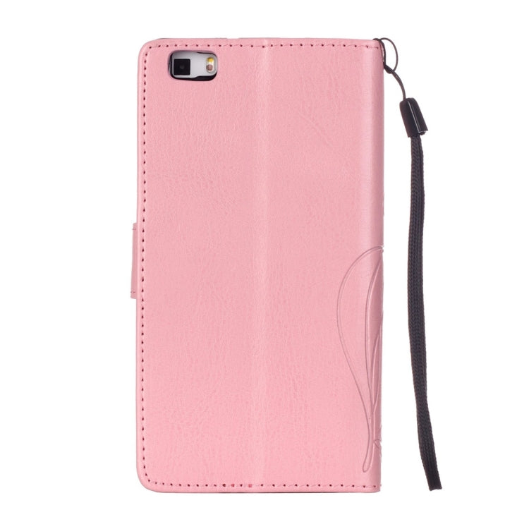 For Huawei P8 Lite Heart Diamond Encrusted Flowers Embossing Horizontal Flip Leather Case with Holder & Card Slots & Wallet & Lanyard