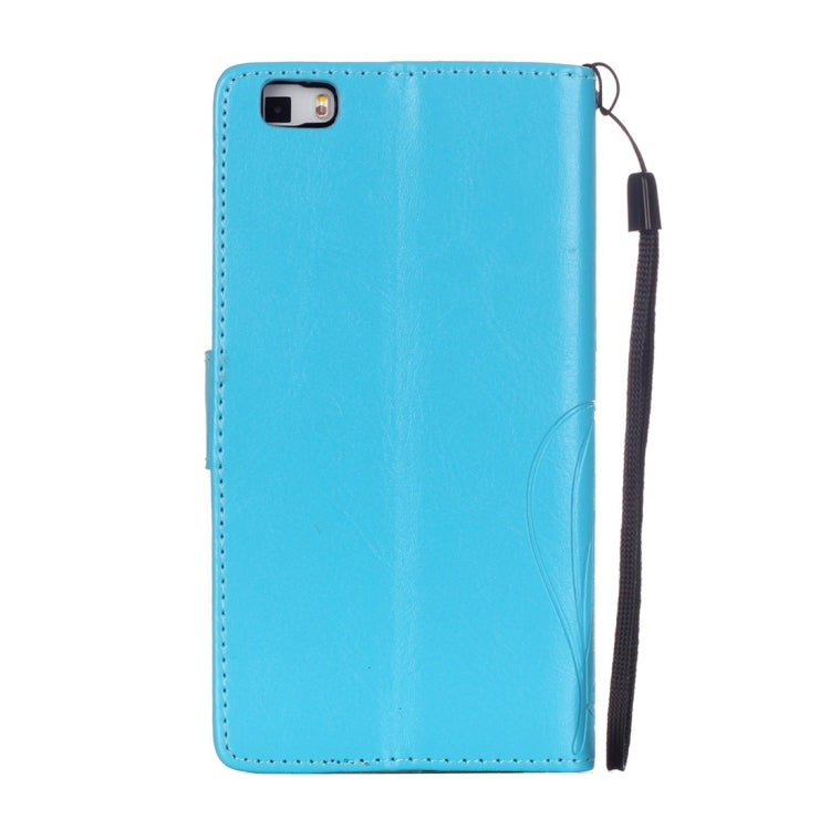 For Huawei P8 Lite Heart Diamond Encrusted Flowers Embossing Horizontal Flip Leather Case with Holder & Card Slots & Wallet & Lanyard