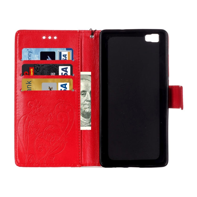 For Huawei P8 Lite Heart Diamond Encrusted Flowers Embossing Horizontal Flip Leather Case with Holder & Card Slots & Wallet & Lanyard