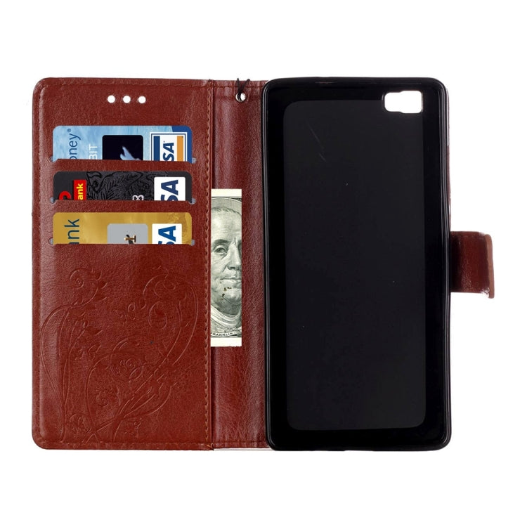 For Huawei P8 Lite Heart Diamond Encrusted Flowers Embossing Horizontal Flip Leather Case with Holder & Card Slots & Wallet & Lanyard