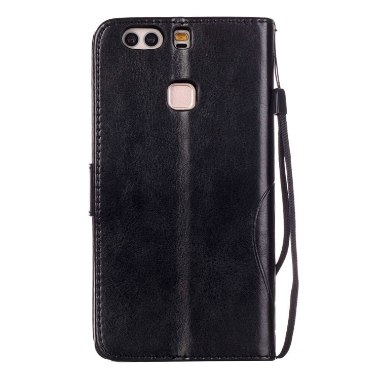 For Huawei P9 Plus Heart Diamond Encrusted Flowers Embossing Horizontal Flip Leather Case with Holder & Card Slots & Wallet & Lanyard