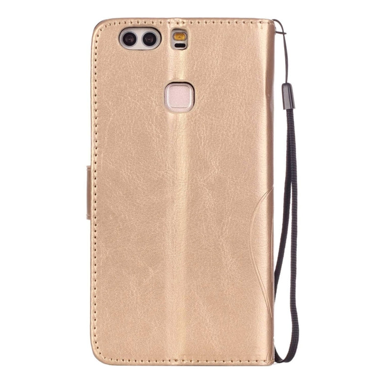 For Huawei P9 Plus Heart Diamond Encrusted Flowers Embossing Horizontal Flip Leather Case with Holder & Card Slots & Wallet & Lanyard